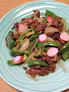 カレー味♫牛肉ピーマン玉ねぎ炒め-レシピのメイン写真