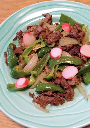 カレー味♫牛肉ピーマン玉ねぎ炒め-レシピのメイン写真