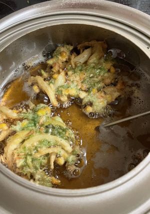 人参の菜っ葉でかき揚げ-レシピのメイン写真