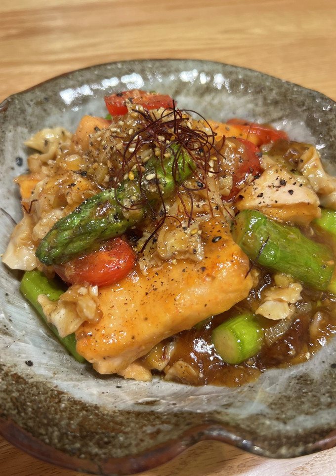 味どうらくで！鮭の中華風あんかけ炒め-レシピのメイン写真