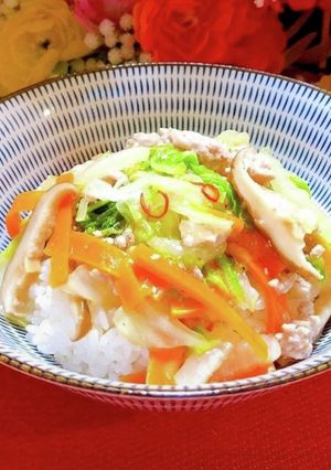 レンジで作る＊白菜と挽肉の中華丼-レシピのメイン写真