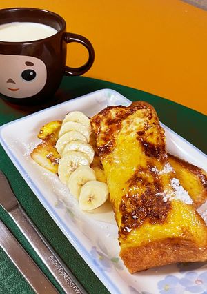バナナ付き　フレンチトースト　黄金比率-レシピのメイン写真