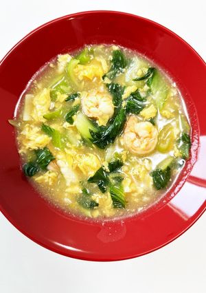 青梗菜とエビと卵ふんわりん-レシピのメイン写真