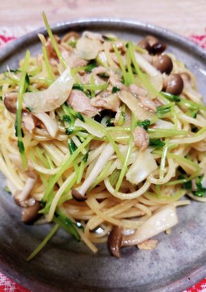 豆苗とツナのバター醤油パスタ-レシピのメイン写真