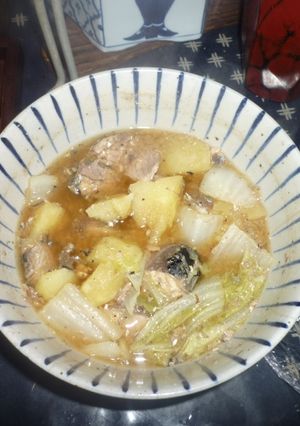 鯖の水煮缶・ジャガイモ・白菜レンチン煮-レシピのメイン写真
