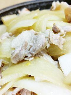 豚バラ大根甘辛酸っぱ炒め煮。-レシピのメイン写真