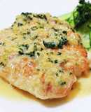 鶏胸肉の茗荷とレモンガーリッククリーム煮