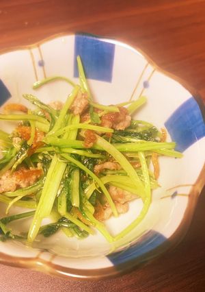 エビ油でひき肉青菜炒め　100円↓-レシピのメイン写真