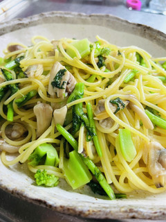 簡単春菊とアサリのパスタ-レシピのメイン写真