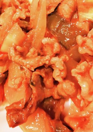 新玉と豚肉ケチャップ炒め-好きにして-レシピのメイン写真