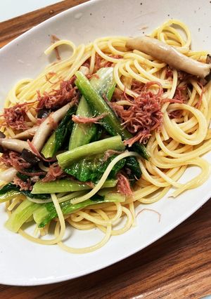コンビーフとレタスのペペロンチーノ-レシピのメイン写真
