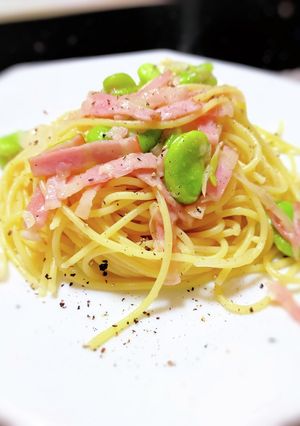 そら豆とベーコンのパスタ-レシピのメイン写真
