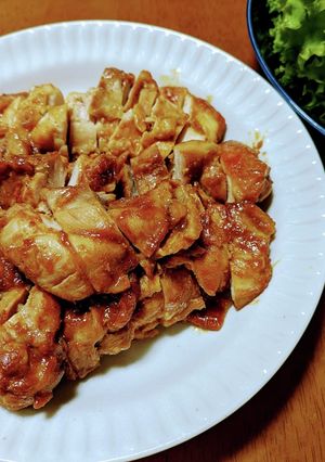 サニーレタスで包んで食べる味噌チキン-レシピのメイン写真