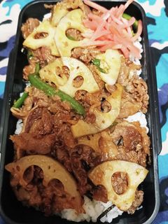 牛肉と蓮根の焼き肉丼弁当-レシピのメイン写真