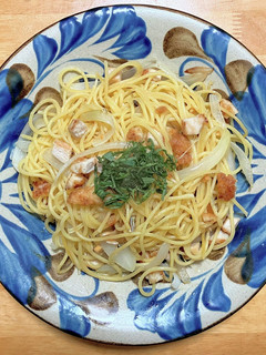 相葉マナブ☆唐揚げと小魚とナッツのパスタ-レシピのメイン写真