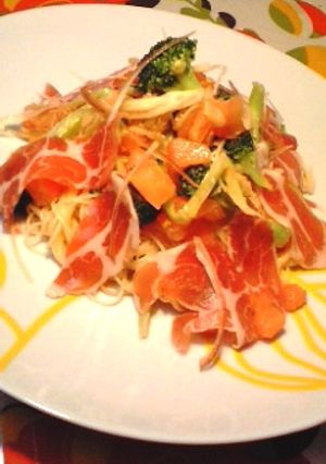 みょうがと生ハムの冷製パスタ-レシピのメイン写真