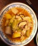 大根シロウリきのこと鶏ササミの滲み煮