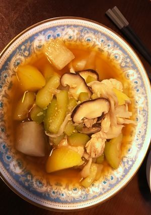 大根シロウリきのこと鶏ササミの滲み煮-レシピのメイン写真
