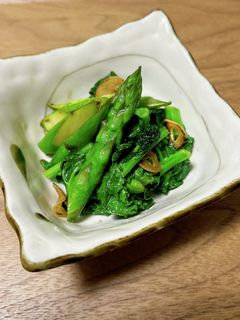 アスパラとケールのにんにく炒め-レシピのメイン写真