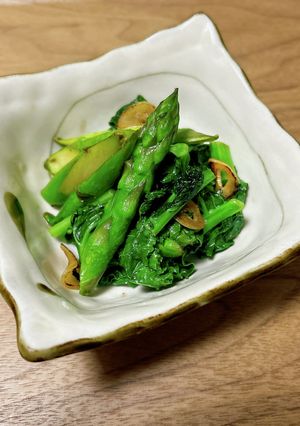 アスパラとケールのにんにく炒め-レシピのメイン写真