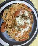 ナポリタン（ホットクックと電子レンジ）