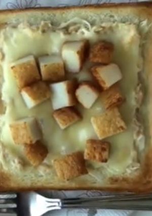 【パパっと朝ごはん！】さつまあげトースト-レシピのメイン写真