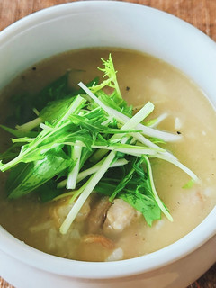 水菜鶏もも肉朝粥☆アジアン粥☆ダイエット-レシピのメイン写真