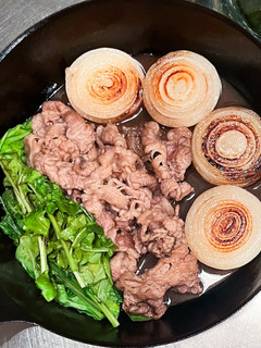 クレソンと新玉ねぎの春すき焼き-レシピのメイン写真