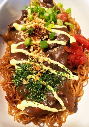 ナッツとニンニク香る焼きカレーそば-レシピのメイン写真