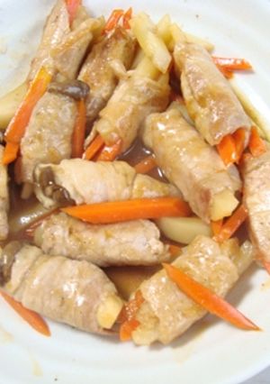 エリンギとジャガイモ、にんじんの肉巻き-レシピのメイン写真