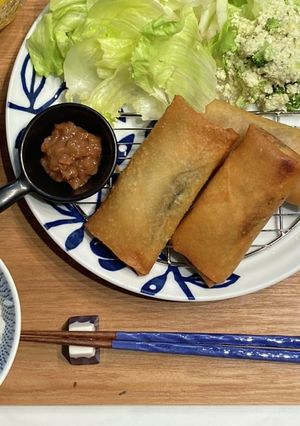鰯と抹茶ポテトの春巻き〜梅肉レモンソース-レシピのメイン写真