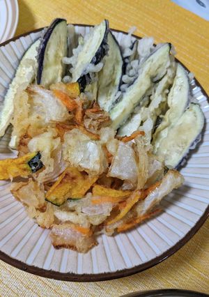 なすとかき揚げの天ぷら-レシピのメイン写真