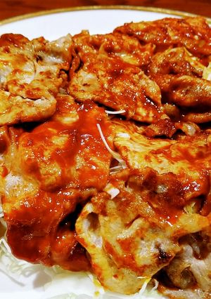 豚肉に小麦粉まぶして生姜焼き風。-レシピのメイン写真