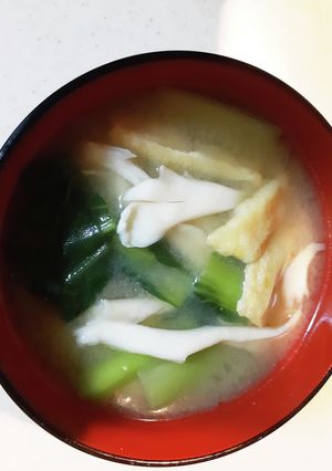 白舞茸と小松菜、油揚のお味噌汁-レシピのメイン写真
