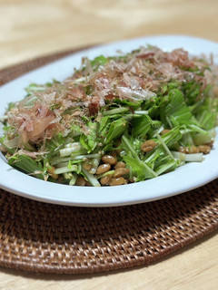 【ポリ袋で簡単】納豆と水菜のサラダ-レシピのメイン写真