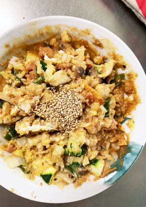 お一人様野菜たっぷりピリ辛キムチ味噌炒飯-レシピのメイン写真