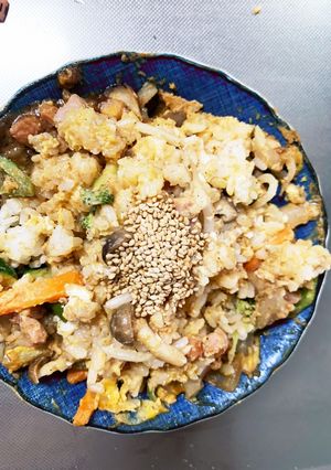 お一人様野菜たっぷりオイスター川柳風炒飯-レシピのメイン写真