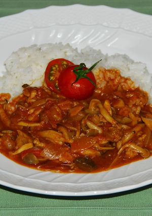 新玉ねぎときのこたっぷりのトマトカレー-レシピのメイン写真