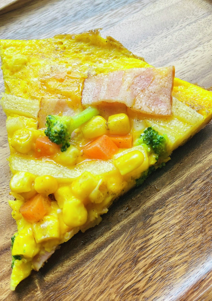 冷凍フラポと野菜ミックスのピザ風卵とじ-レシピのメイン写真