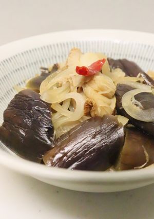 美味★ベビーホタテ貝なす新玉ねぎの甘酢味-レシピのメイン写真