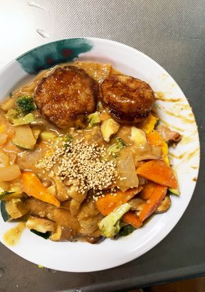 お一人様☆野菜たっぷり梅味噌味オムライス-レシピのメイン写真