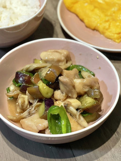 ナスとピーマンと鶏ももの甘味噌炒め-レシピのメイン写真