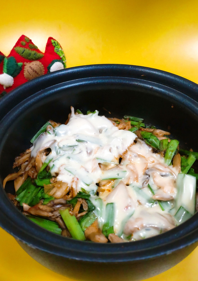 舞茸のキムチーズ蒸し　-レシピのメイン写真