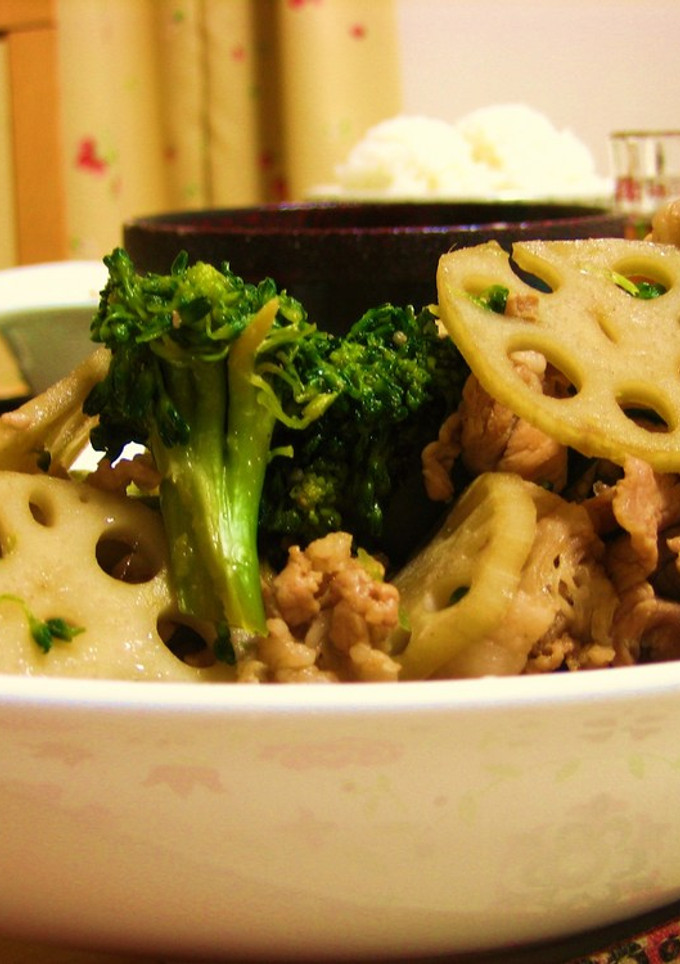 れんこんと豚肉の炒め物-レシピのメイン写真