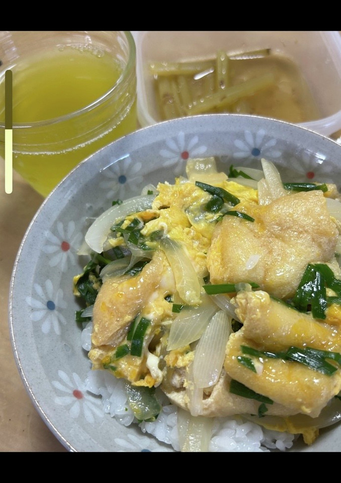 薄揚げと新玉ねぎの卵丼-レシピのメイン写真
