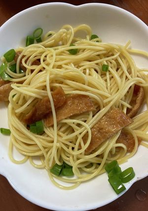 ズボラ味付き油揚げパスタ-レシピのメイン写真