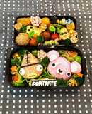 キャラ弁 ピンクマ&フィッシュスティック