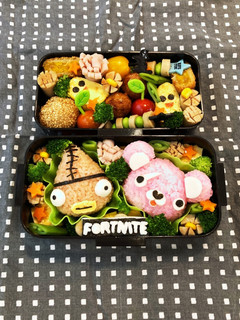 キャラ弁 ピンクマ&フィッシュスティック-レシピのメイン写真