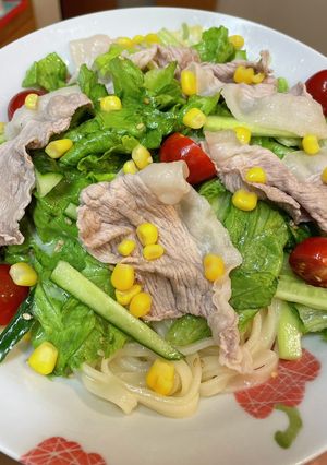 豚しゃぶサラダうどん(中華ドレッシング風-レシピのメイン写真