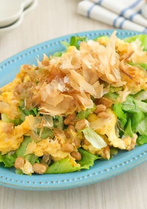 パパッと10分！納豆とレタスの卵炒め-レシピのメイン写真